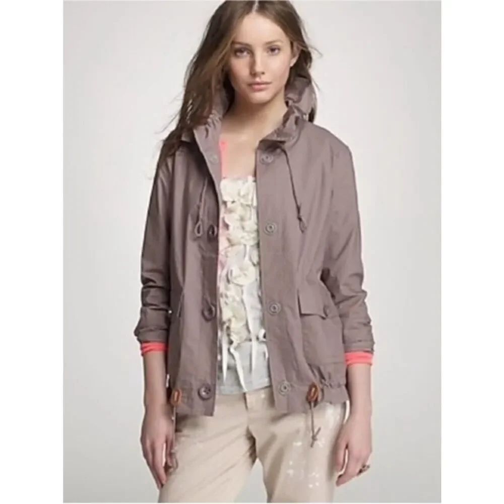 J. Crew Mauve-Taupe Utility Jacket with Drawstring